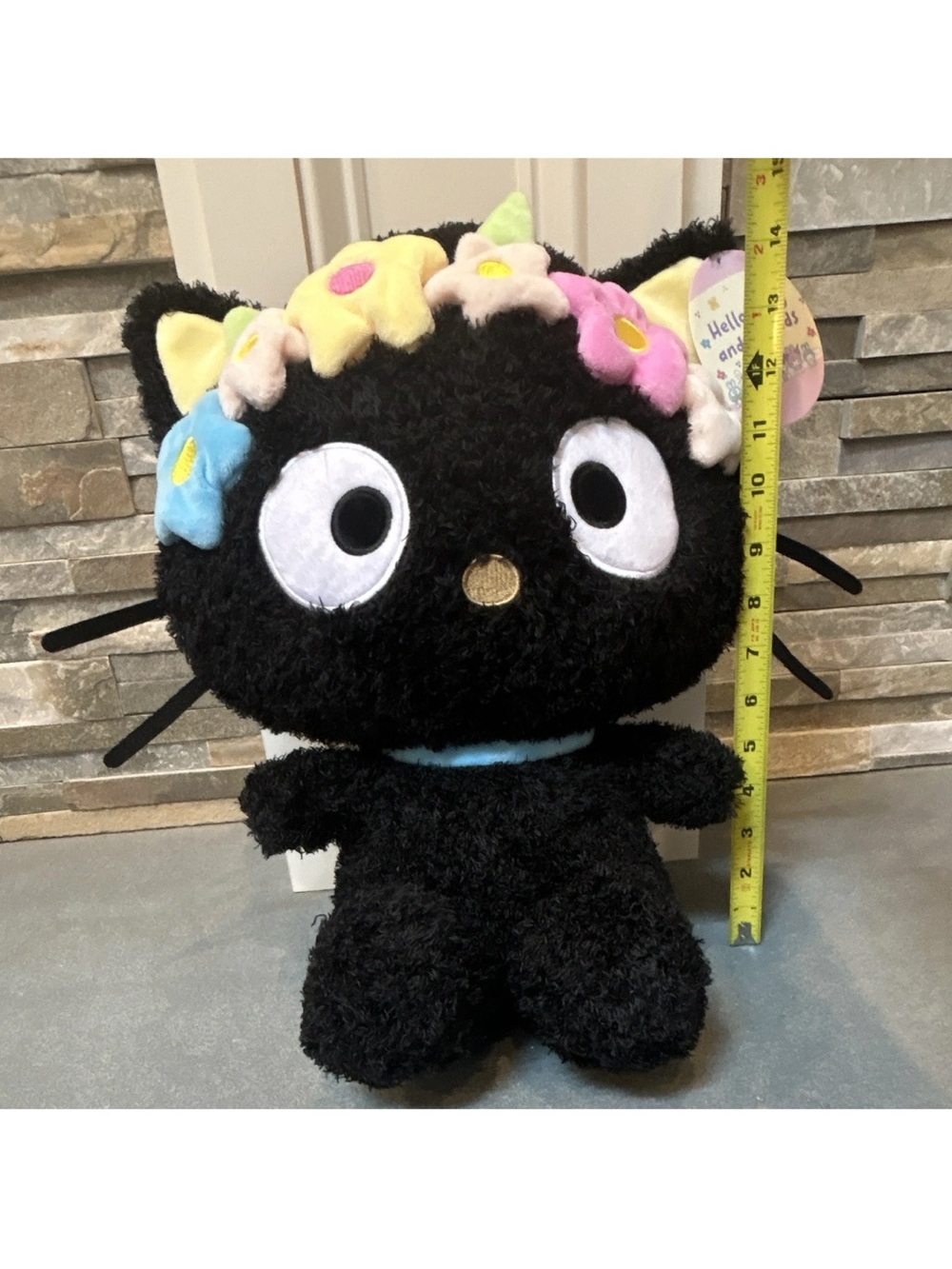 Sanrio Chococat Plush with Pastel Flower Crown — Black & Multicolor - Picture 8 of 14